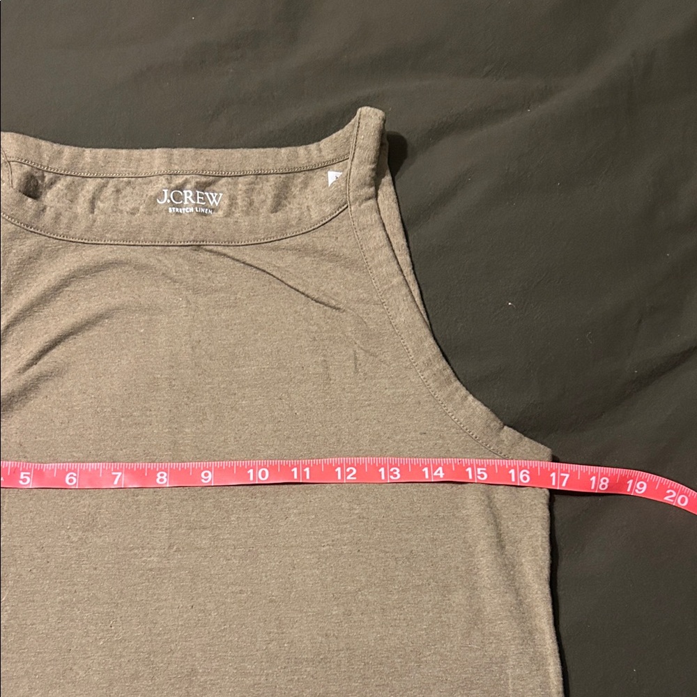 JCrew Linen Tank Top Green Textured Tank top - Picture 4 of 7